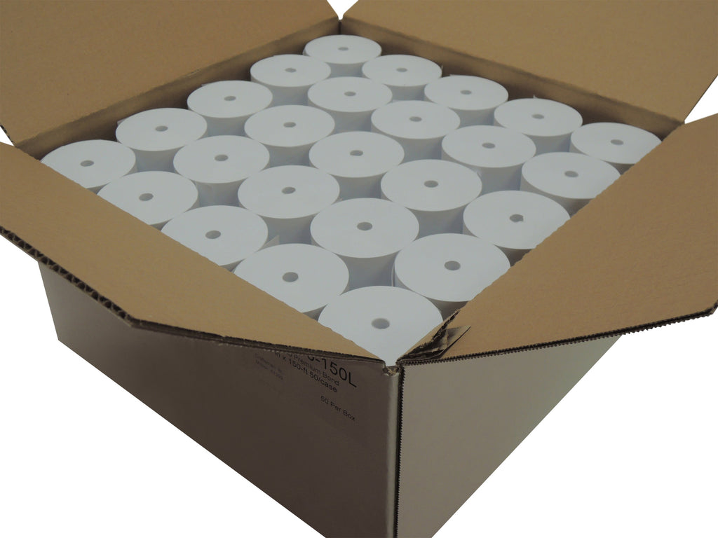 1 Ply Bond 2 1/4 x 150 ft Bright White Plastic Core 50 rolls