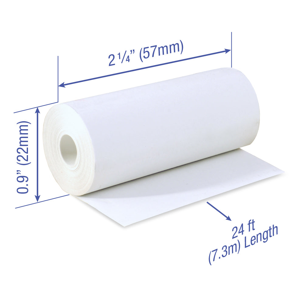 Thermal Paper 2 1/4 x 24 ft x 22mm CORELESS BPA Free fits Pidion BIP-1500 and Poynt 200 rolls