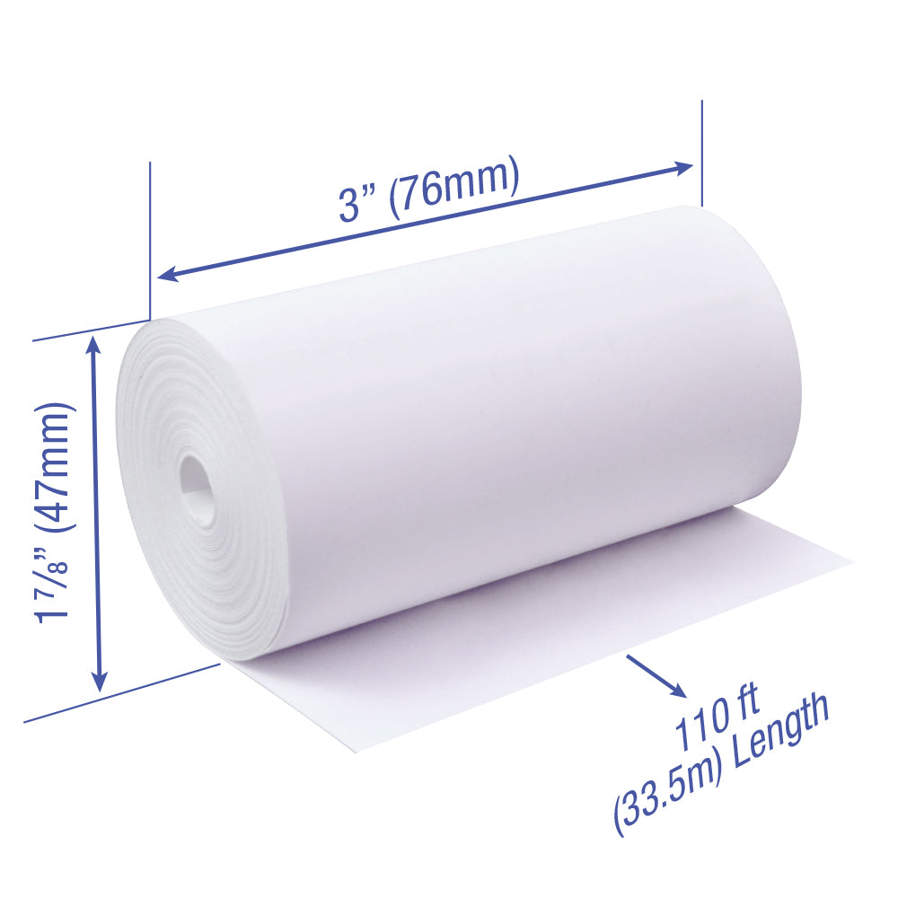 Thermal Paper 3 x 110 ft 48 rolls CORELESS BPA Free BPS Free fits Zebra iMZ320