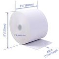 Heavyweight thermal roll 3-1/8 in x 450 ft on 1 in plastic core, dimensions