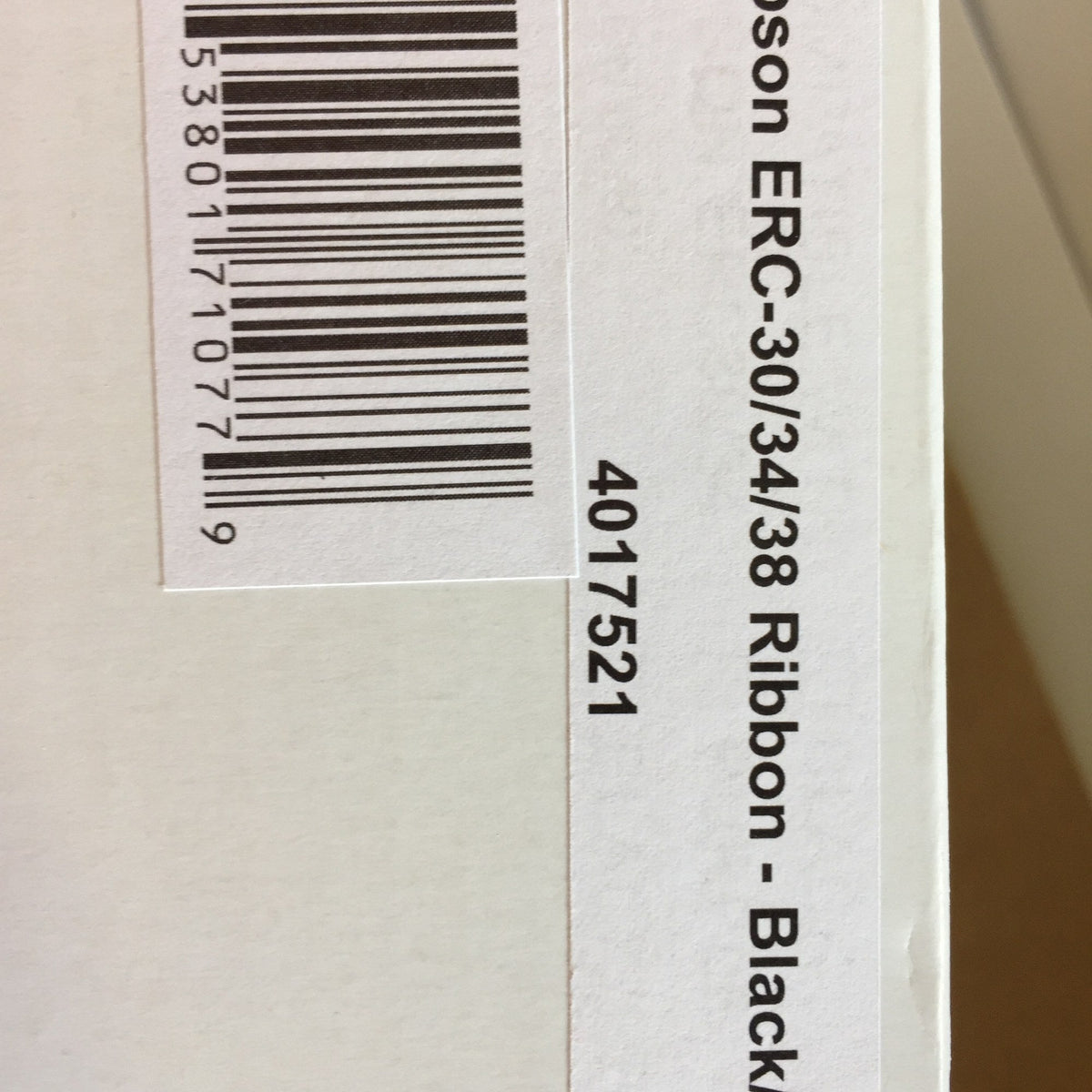 Epson compatible ERC 30/34/38 ribbon box label